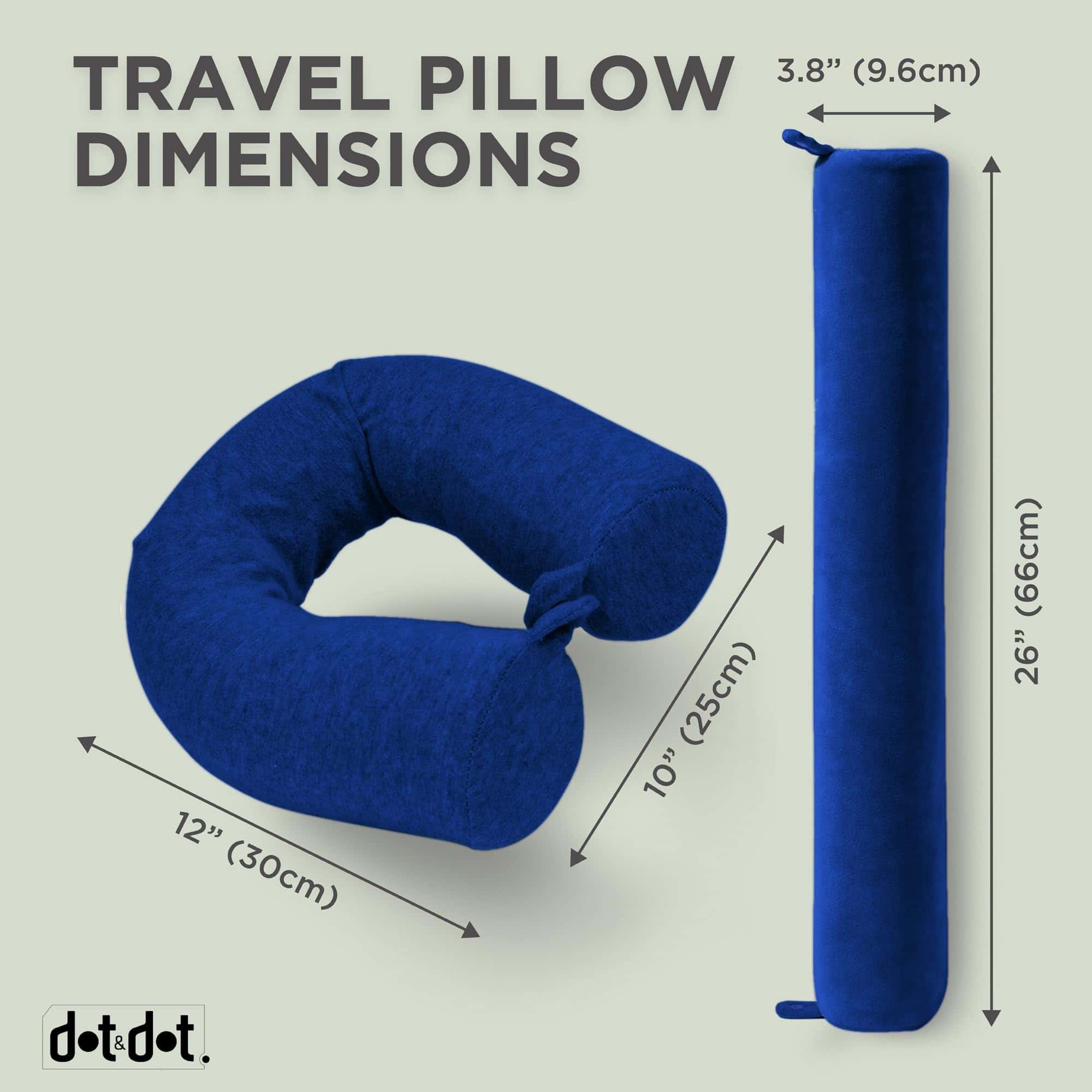 Almohada de Viaje de Espuma Viscoelástica -Azul Marino - Imagen 3