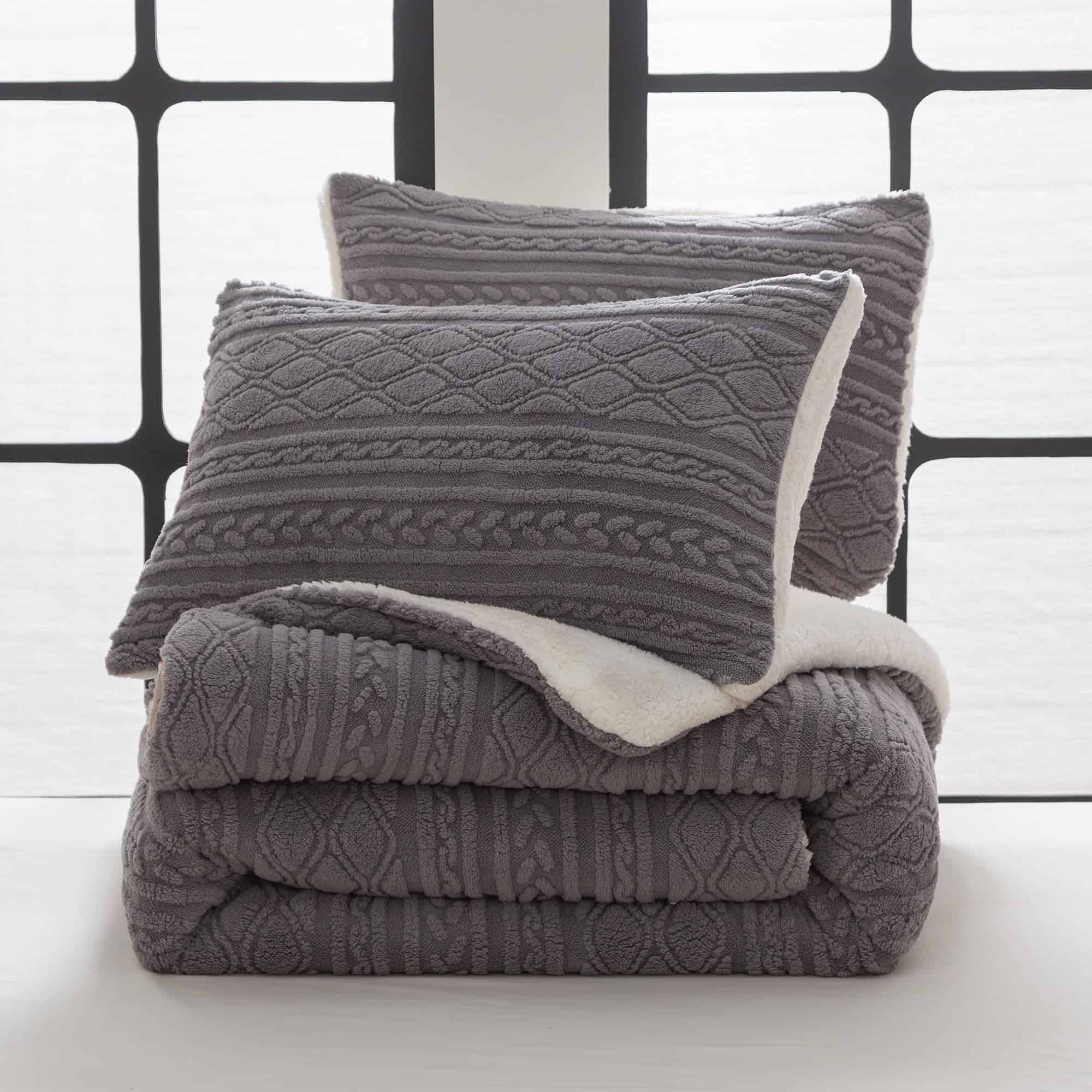 Juego de edredón reversible de felpa sherpa COTTEBED para - Imagen 7