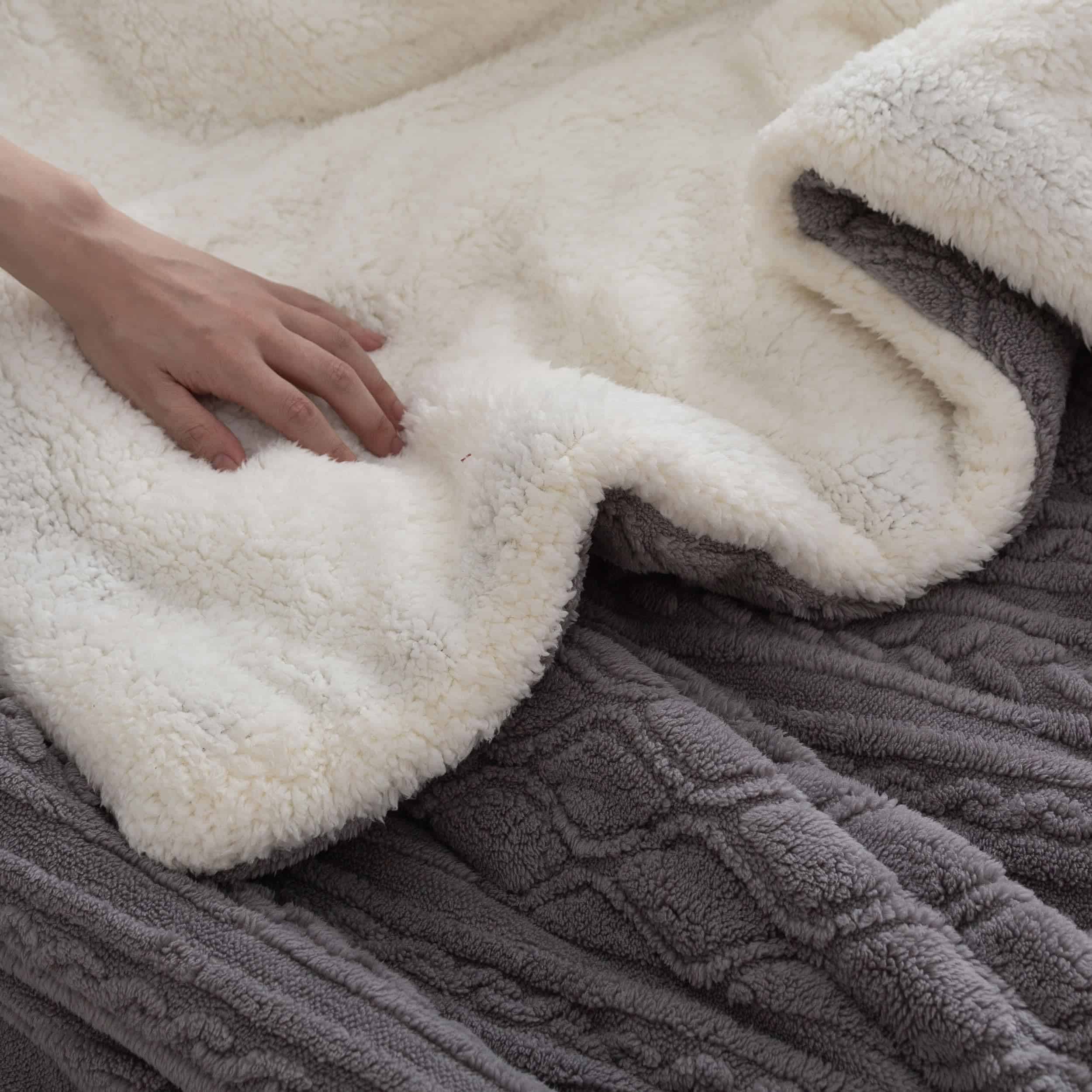 Juego de edredón reversible de felpa sherpa COTTEBED para - Imagen 5