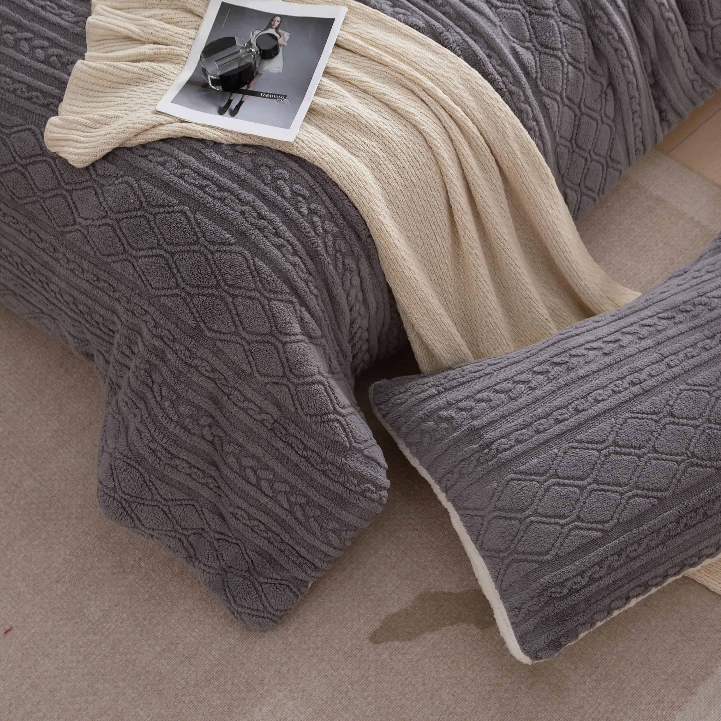 Juego de edredón reversible de felpa sherpa COTTEBED para - Imagen 8