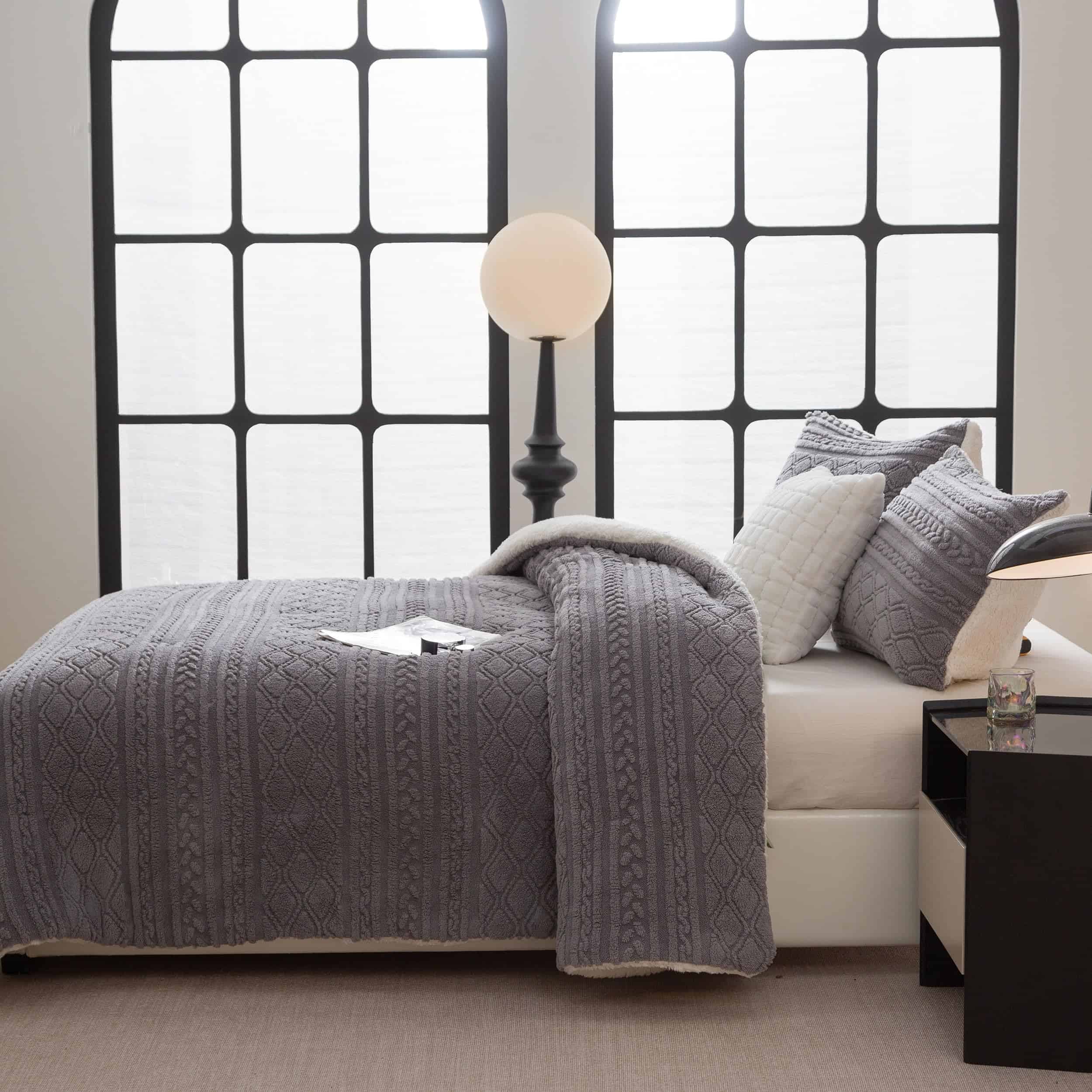 Juego de edredón reversible de felpa sherpa COTTEBED para - Imagen 6