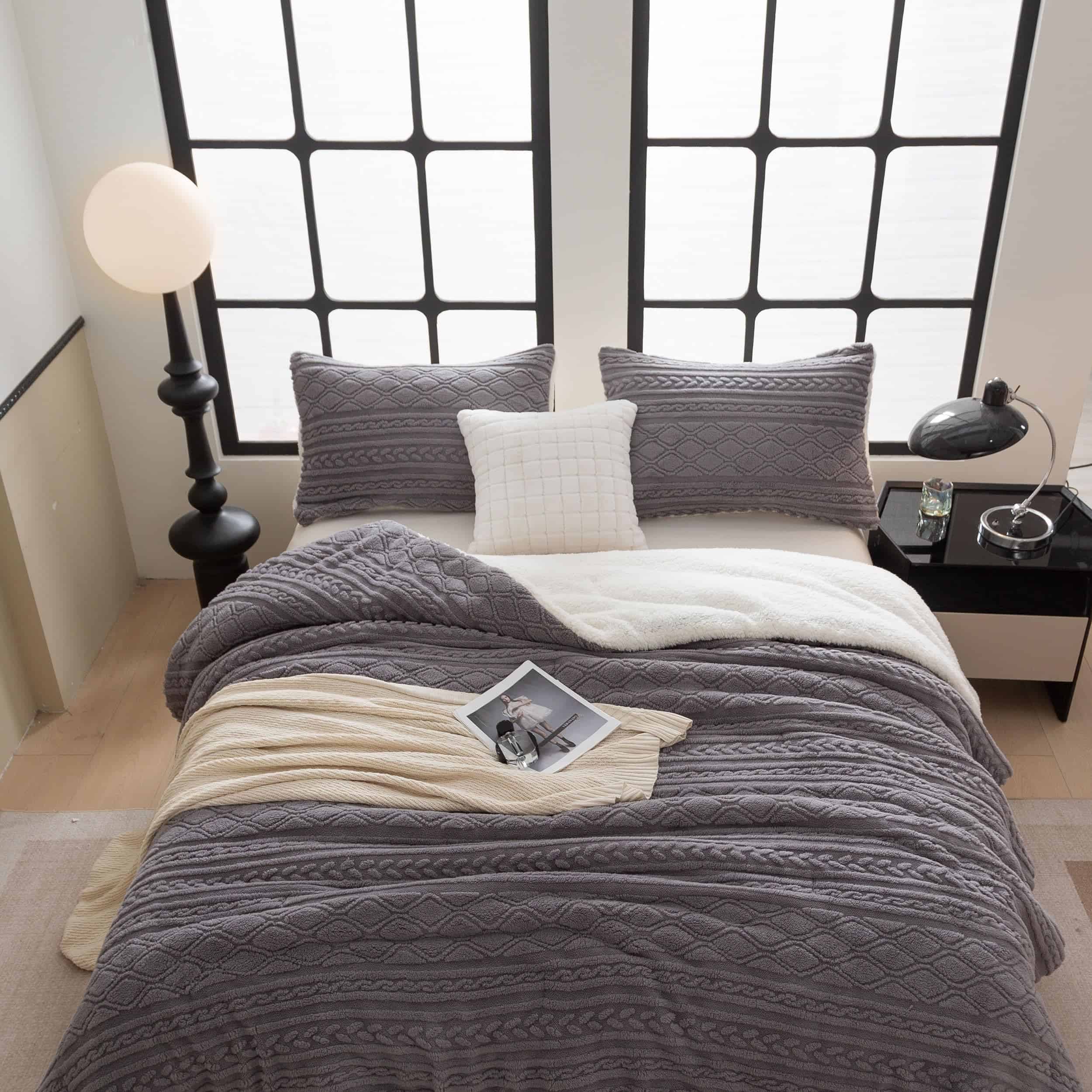 Juego de edredón reversible de felpa sherpa COTTEBED para - Imagen 4