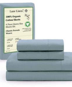 Juego de sábanas de algodón orgánico LANE LINEN, 4 piezas,