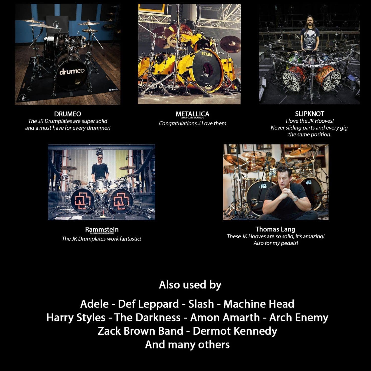 JK DRUMPLATES 16-Pack Drum Hooves | Estabiliza tu batería | - Imagen 4