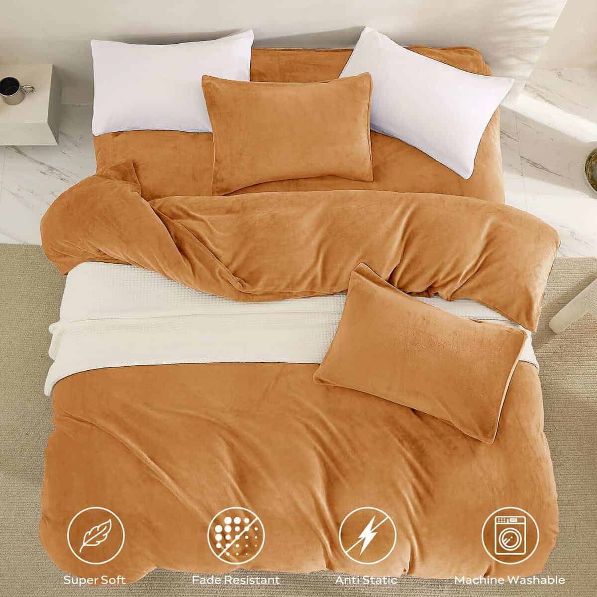 JELLYMONI Funda de Edredón de Terciopelo Tamaño Twin - - Imagen 4