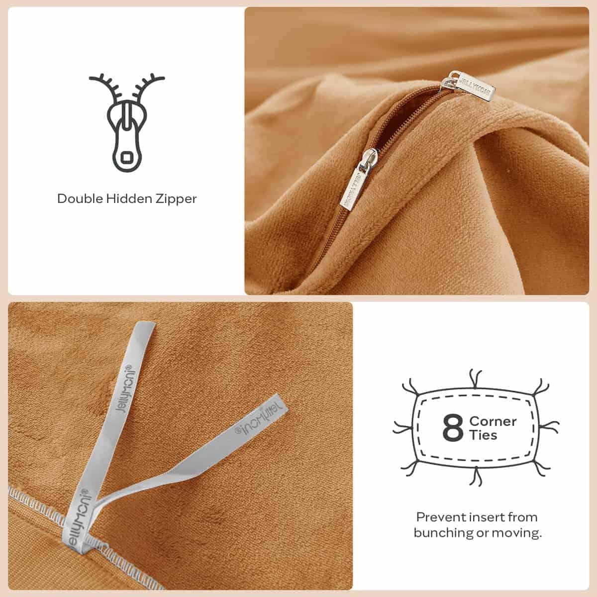 JELLYMONI Funda de Edredón de Terciopelo Tamaño Twin - - Imagen 7