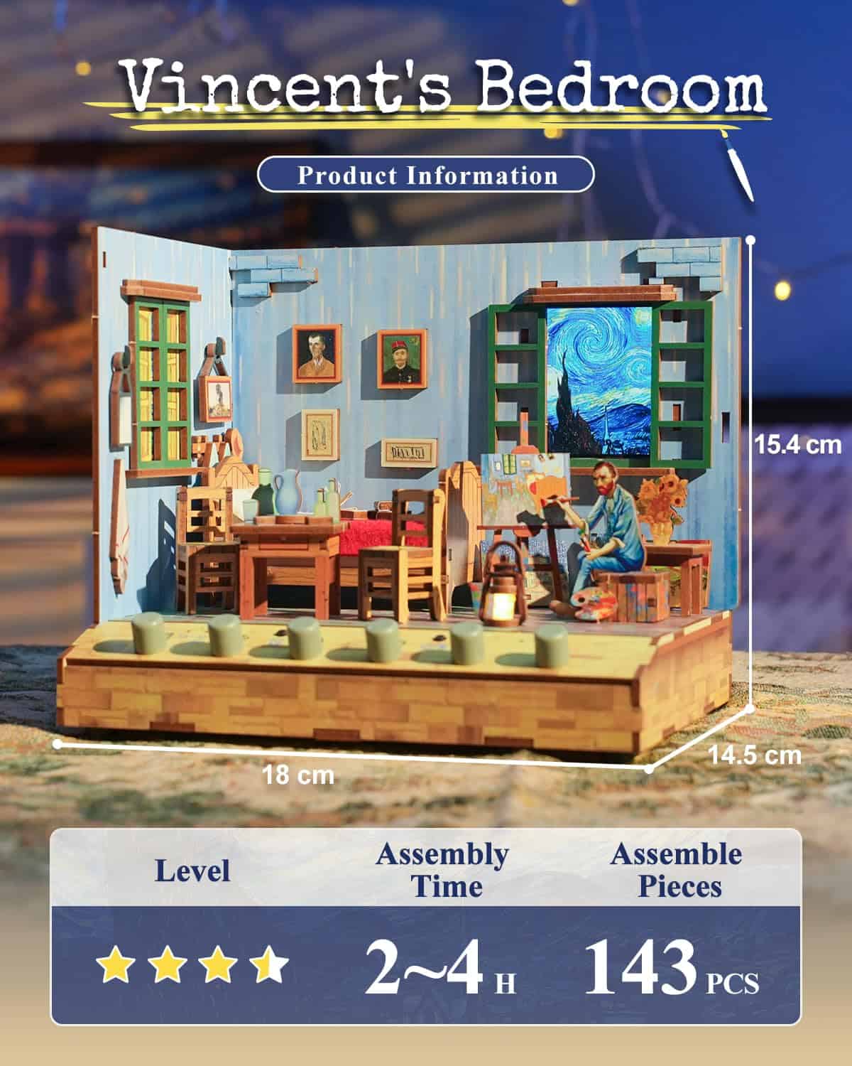 Kit de Casa en Miniatura DIY, Kit de Casa - Vincent) - Imagen 4