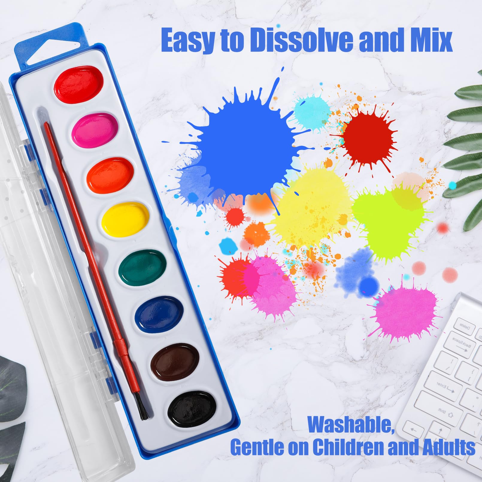 CACASO 40 Pack Juego de Pintura Acuarela, 8 Colores Set de - Imagen 4