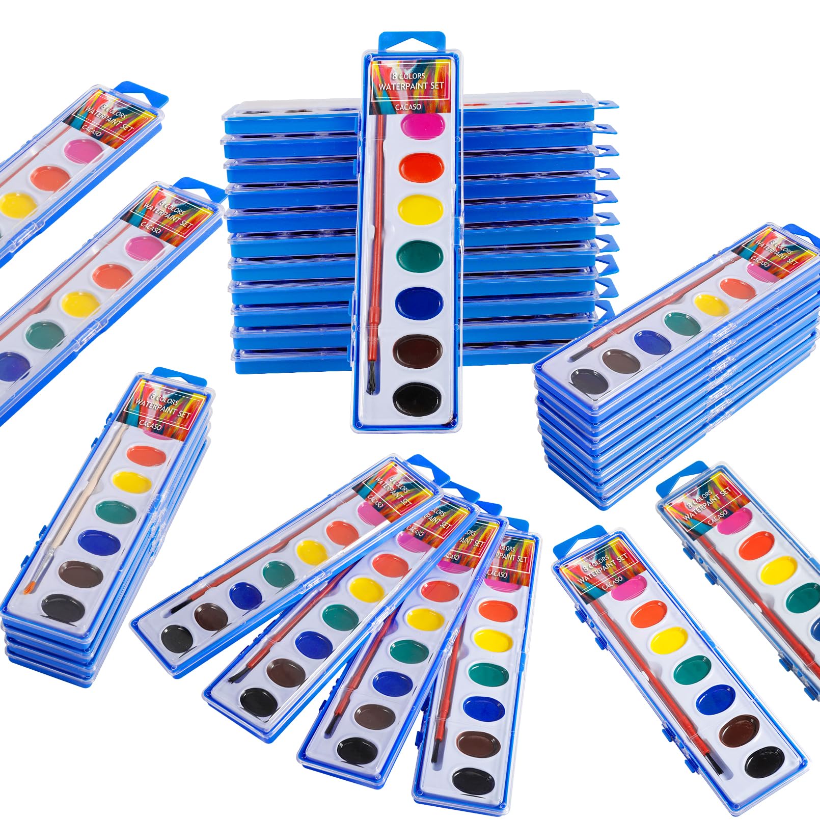 CACASO 40 Pack Juego de Pintura Acuarela, 8 Colores Set de