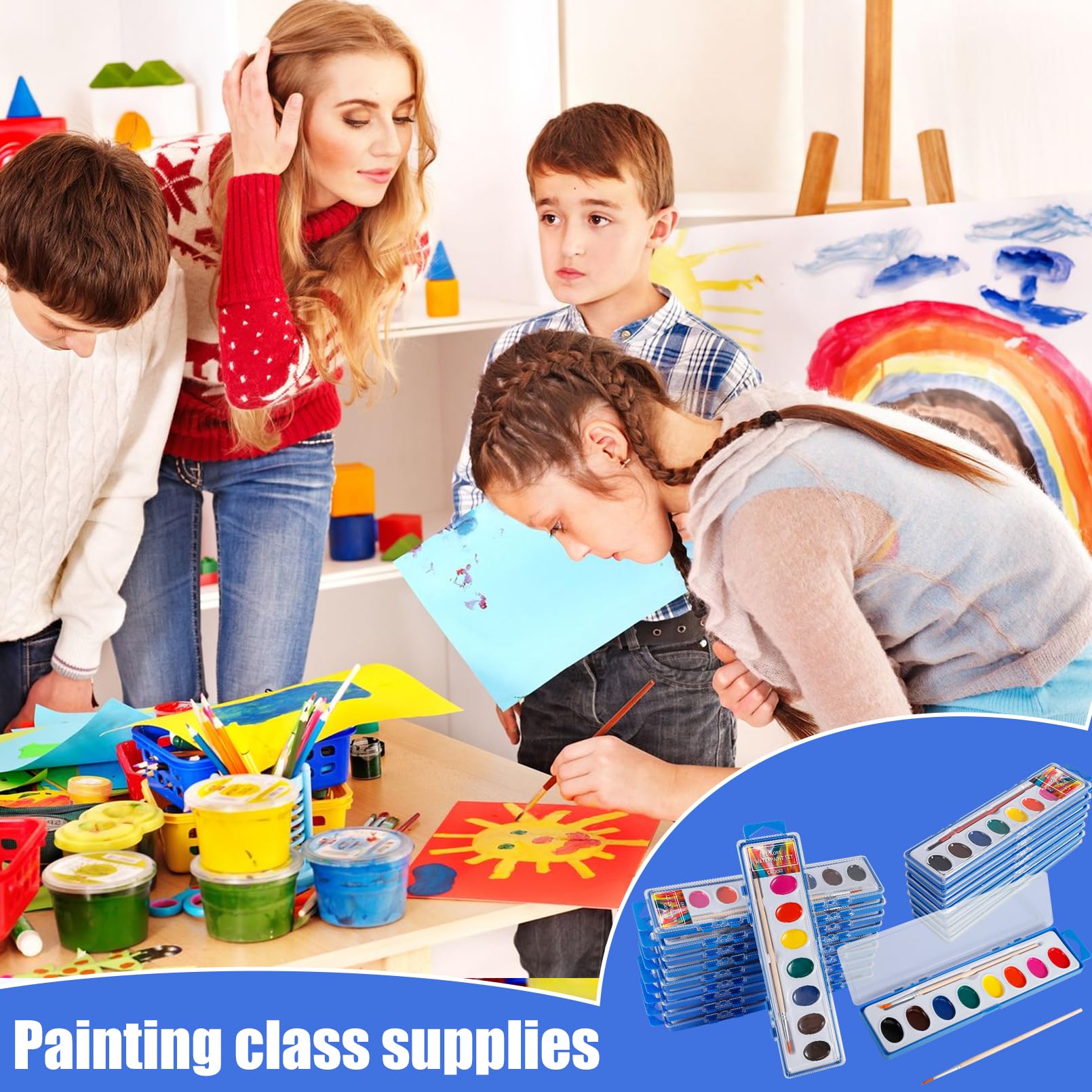 CACASO 40 Pack Juego de Pintura Acuarela, 8 Colores Set de - Imagen 7