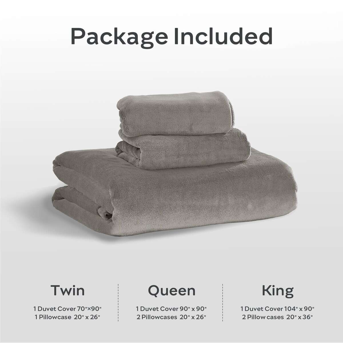 JELLYMONI Funda de Edredón de Terciopelo Gris -Gris Claro - Imagen 9