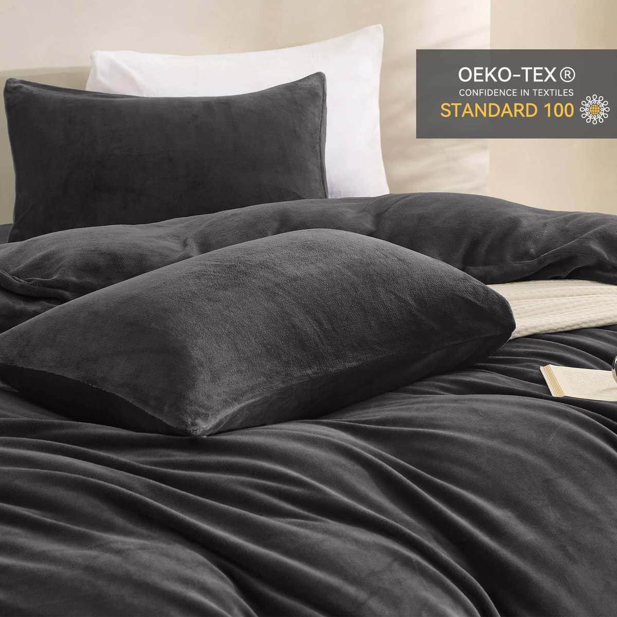 JELLYMONI Juego de Funda Nórdica de Terciopelo Gris para - Imagen 5