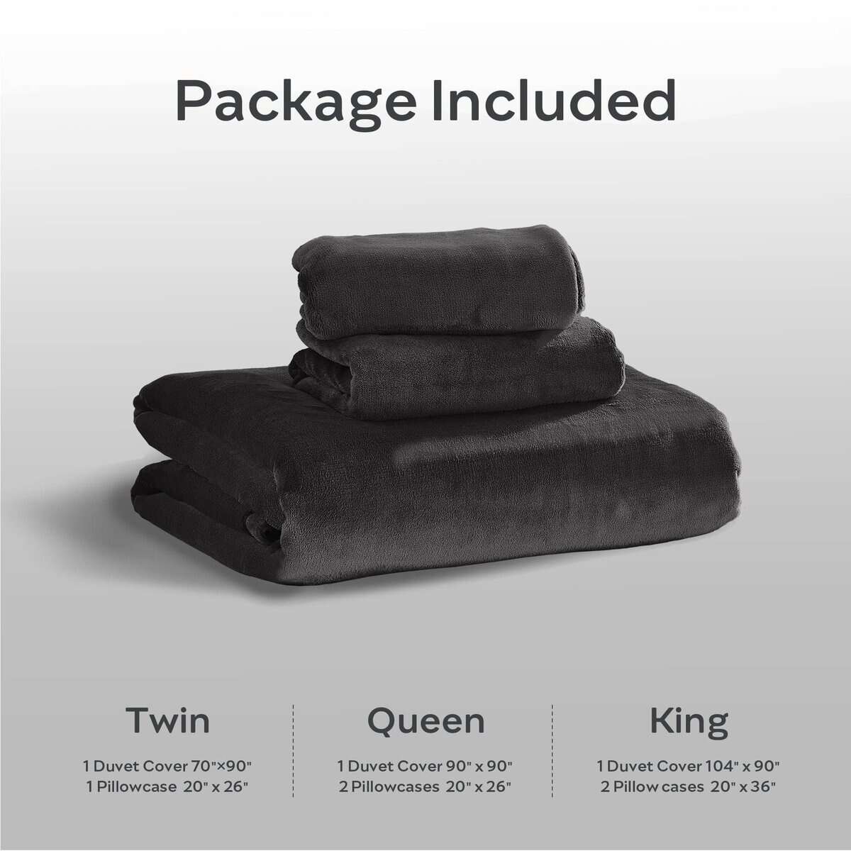 JELLYMONI Juego de Funda Nórdica de Terciopelo Gris para - Imagen 9