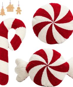 3 Piezas Cojín de Caramelo en Bastón de Navidad de Felpa