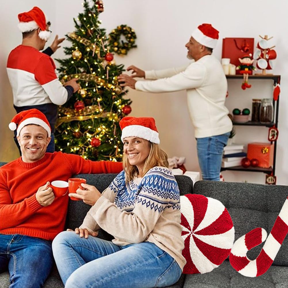 3 Piezas Cojín de Caramelo en Bastón de Navidad de Felpa - Imagen 6