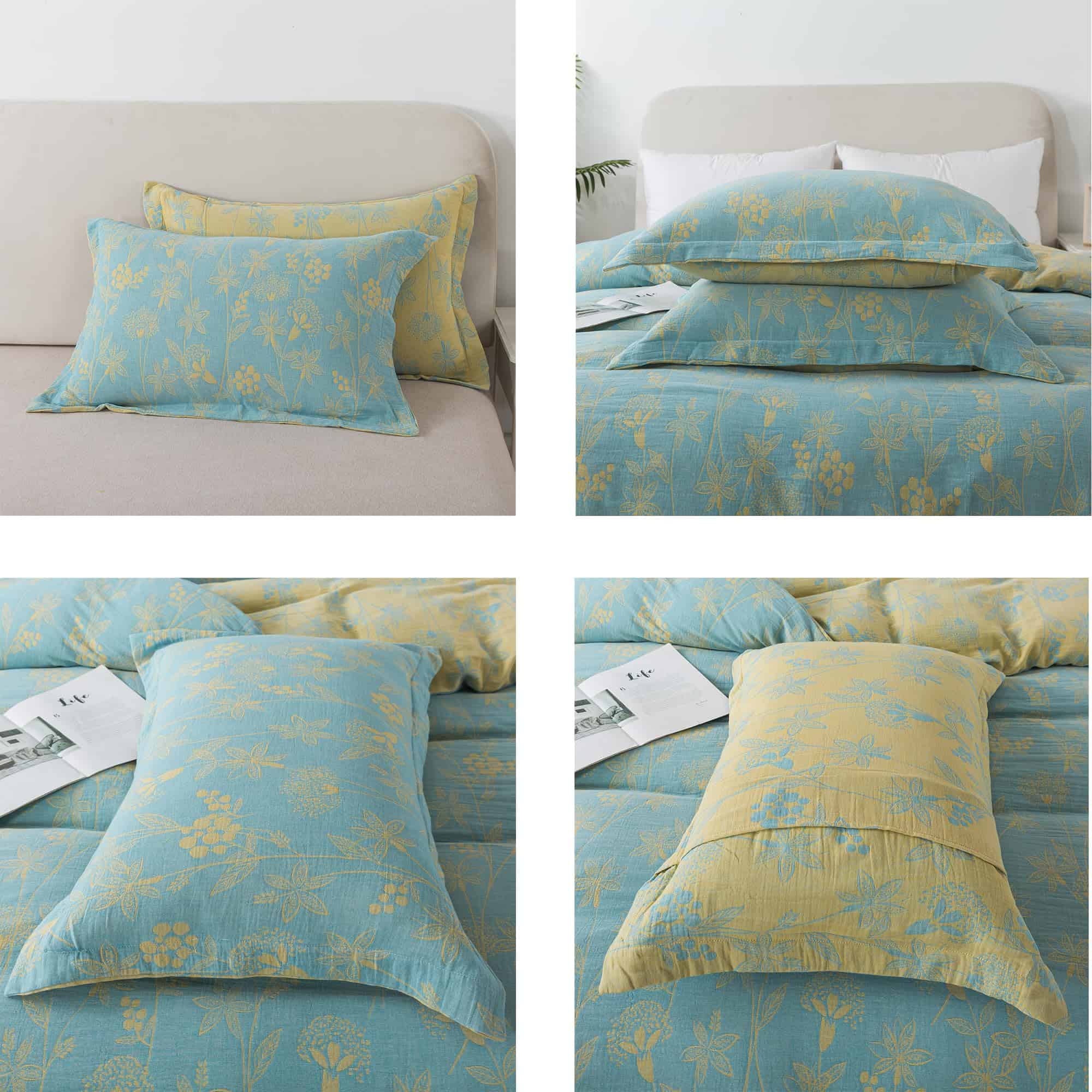 Juego de Ropa de Cama Vintage de Flores y -Verde - Imagen 9