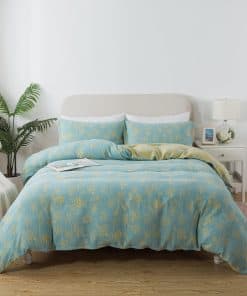 Juego de Ropa de Cama Vintage de Flores y -Verde