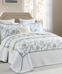 SahSahCasa 100% Algodón 128"x120" Juego de Colcha Edredón