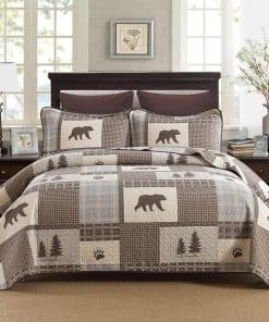 QuiltEase Cabin Plaid Quilt King Size - Juego de Colcha