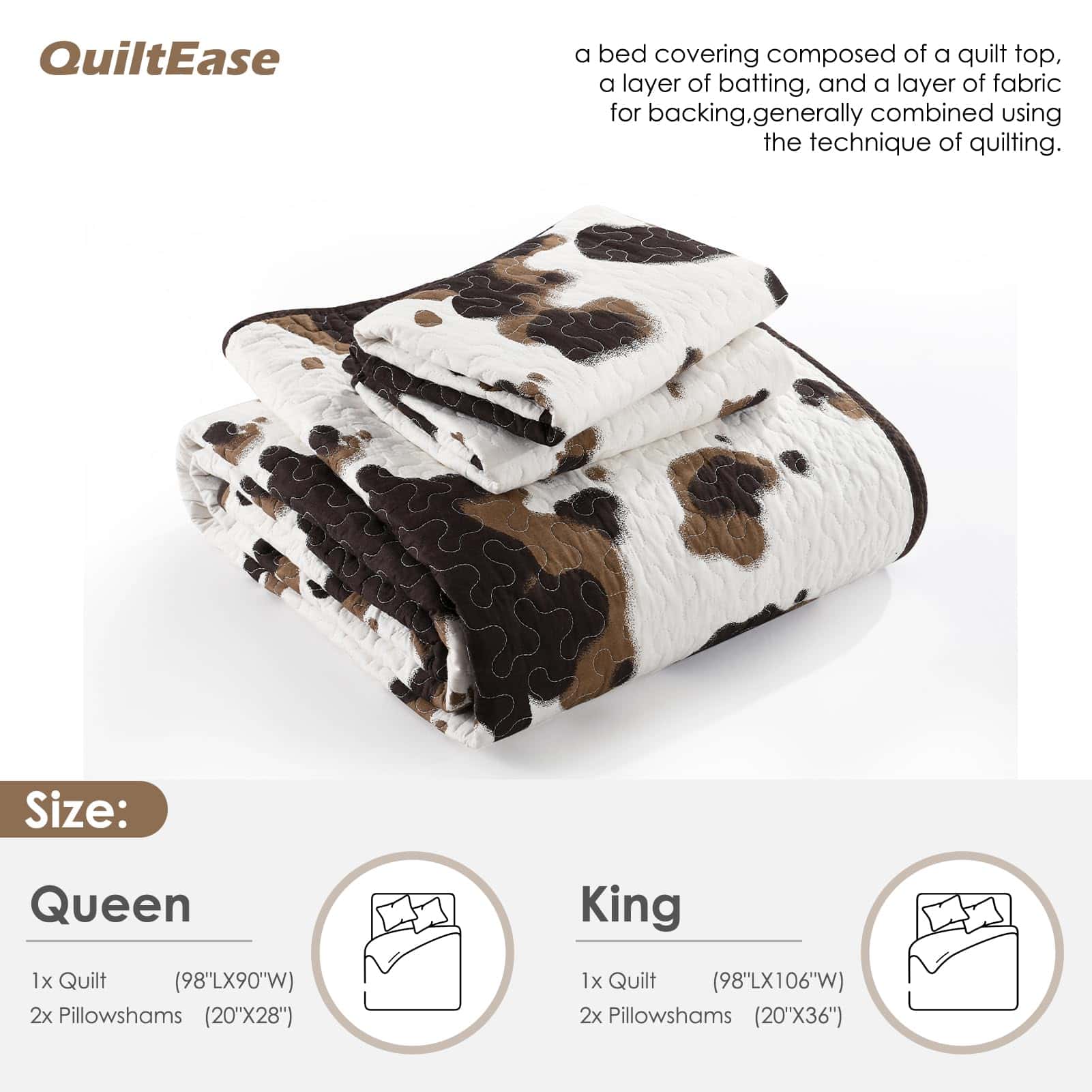 Juego de Edredón de Vaca Queen Size QuiltEase - Edredón de - Imagen 6