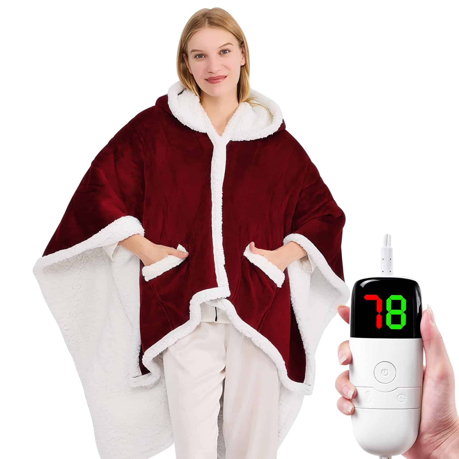 Manta de Calefacción Portátil con Capucha - Abrigo