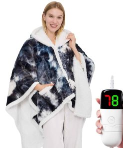 Manta Eléctrica Wearable con Calefacción - Chal con Capucha