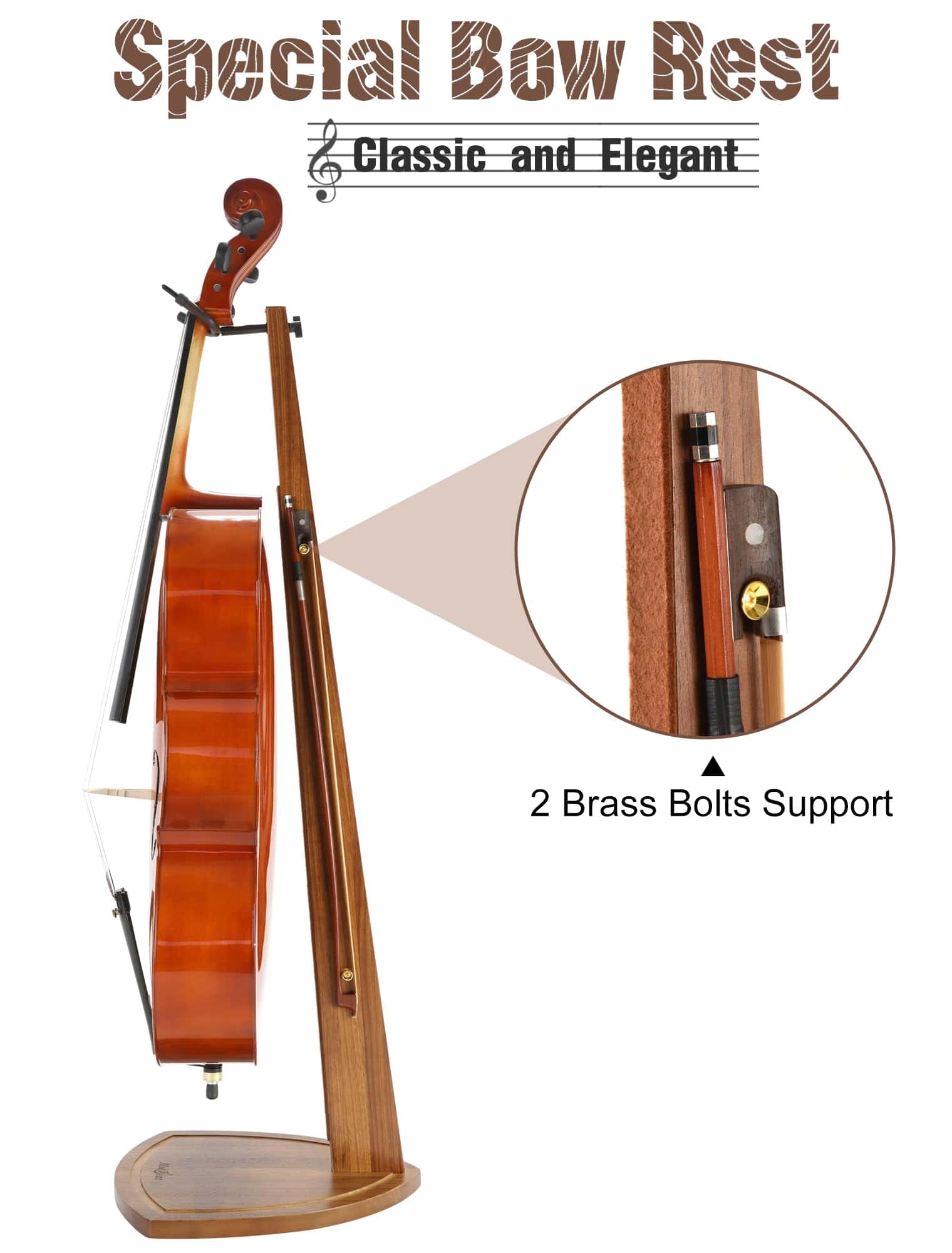 Soporte para Cello Musbeat con Porta Arco, Soporte de - Imagen 6