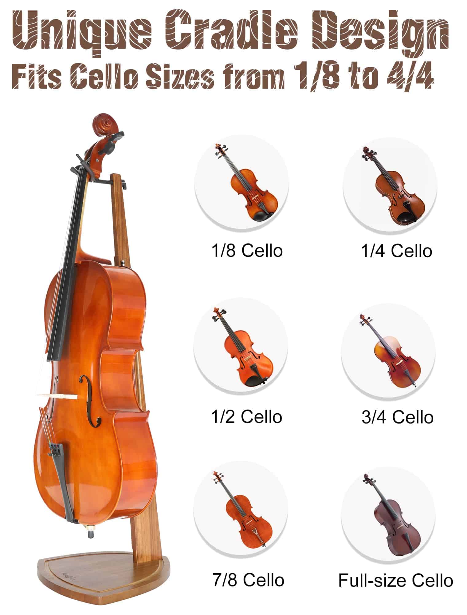 Soporte para Cello Musbeat con Porta Arco, Soporte de - Imagen 8