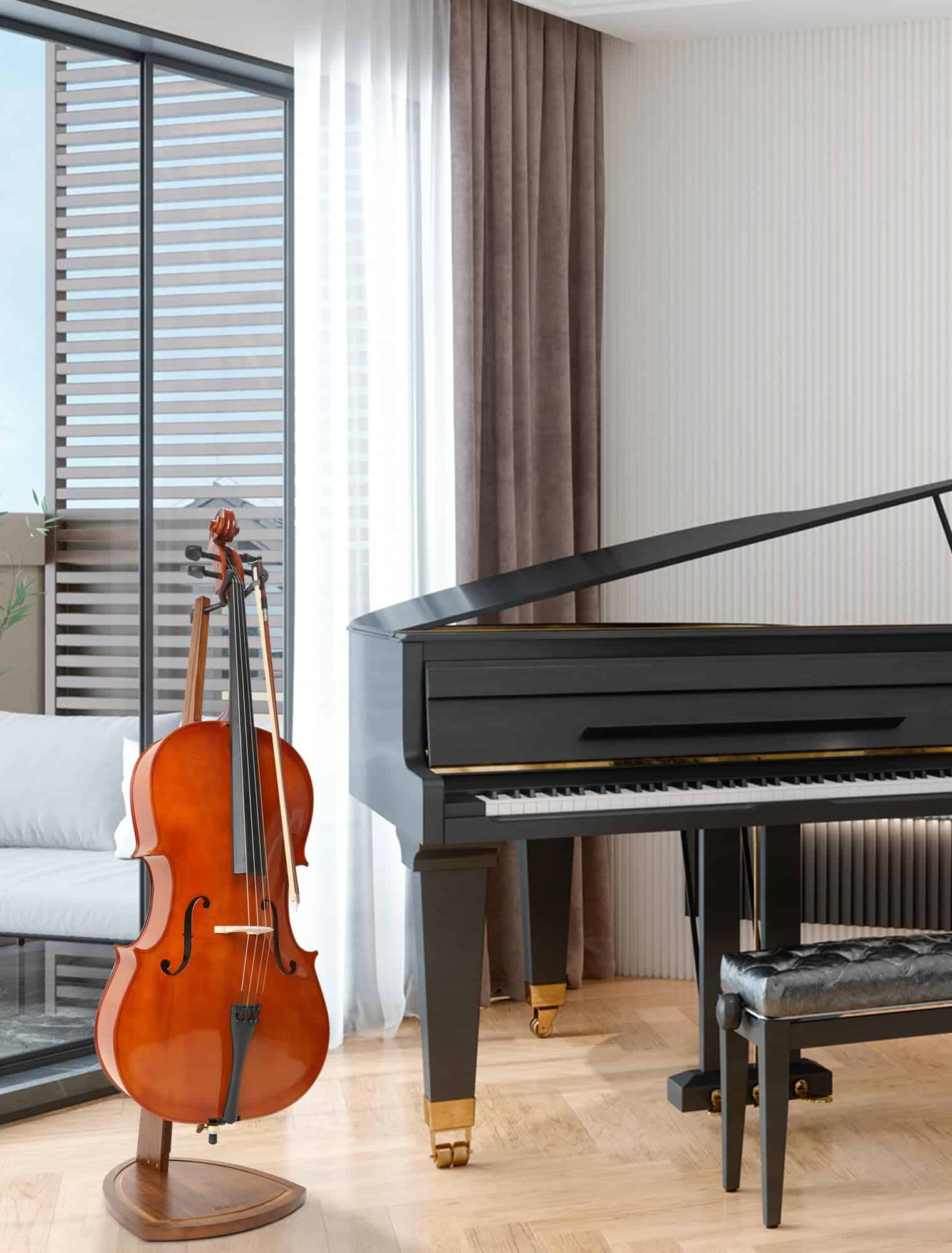 Soporte para Cello Musbeat con Porta Arco, Soporte de - Imagen 4