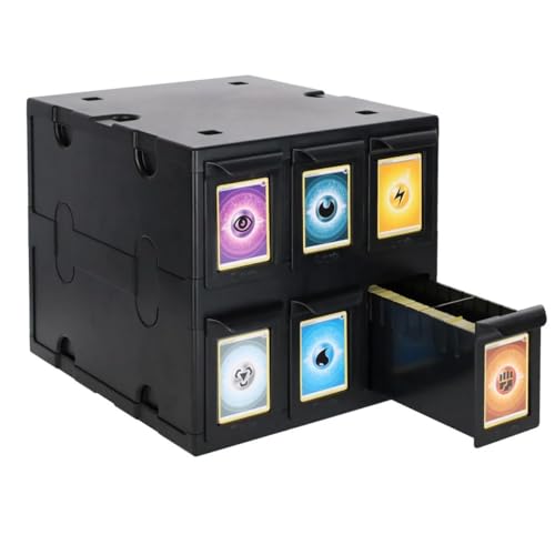 BCW 6 Drawer Trading Card Storage Catalog - Negro | Caja de