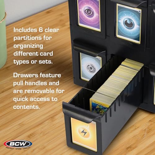 BCW 6 Drawer Trading Card Storage Catalog - Negro | Caja de - Imagen 5