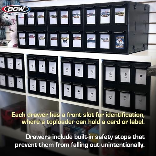 BCW 6 Drawer Trading Card Storage Catalog - Negro | Caja de - Imagen 6