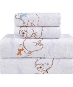 Juego de sábanas de franela Lodge & Linen -Oso de la Nieve