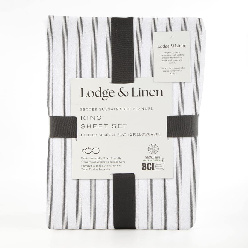 Juego de sábanas de franela Lodge & Linen tamaño King 100% - Imagen 8