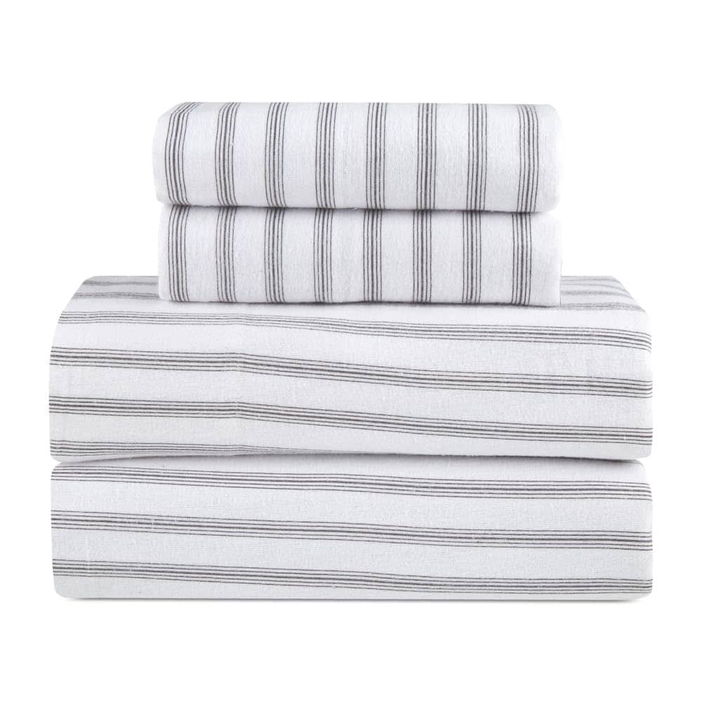 Juego de sábanas de franela Lodge & Linen tamaño King 100%