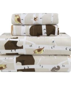 Juego de sábanas de franela Lodge & -Invierno Boscoso