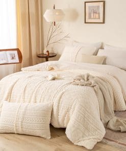 BOHOPOPM Juego de Edredón de Felpa de Lujo 3D Jacquard Boho