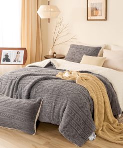 Edredón de Plush Reversible Ultra Suave y Cálido BOHOPOPM -