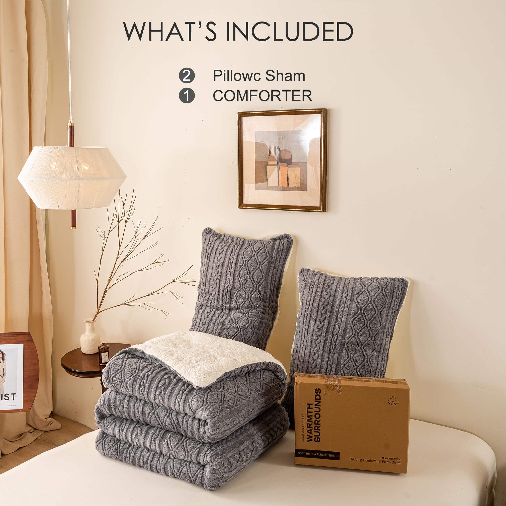 Edredón de Plush Reversible Ultra Suave y Cálido BOHOPOPM - - Imagen 9