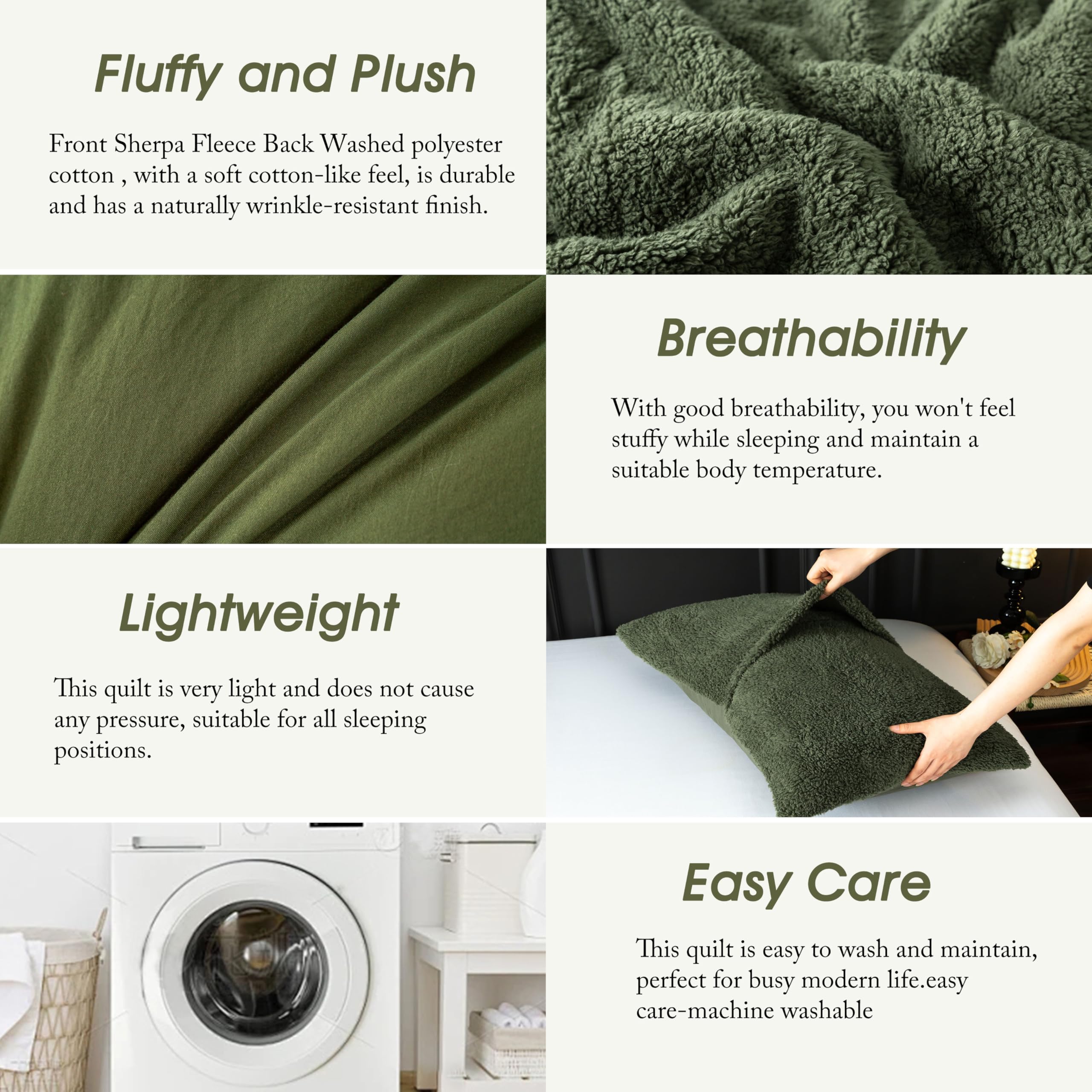 Juego de Edredón BOHOPOPM de Sherpa Ultra Suave y Cálido - Imagen 6