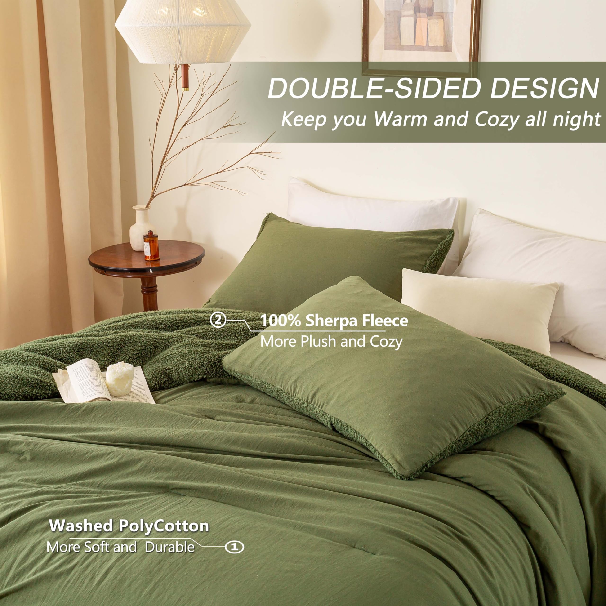 Juego de Edredón BOHOPOPM de Sherpa Ultra Suave y Cálido - Imagen 5