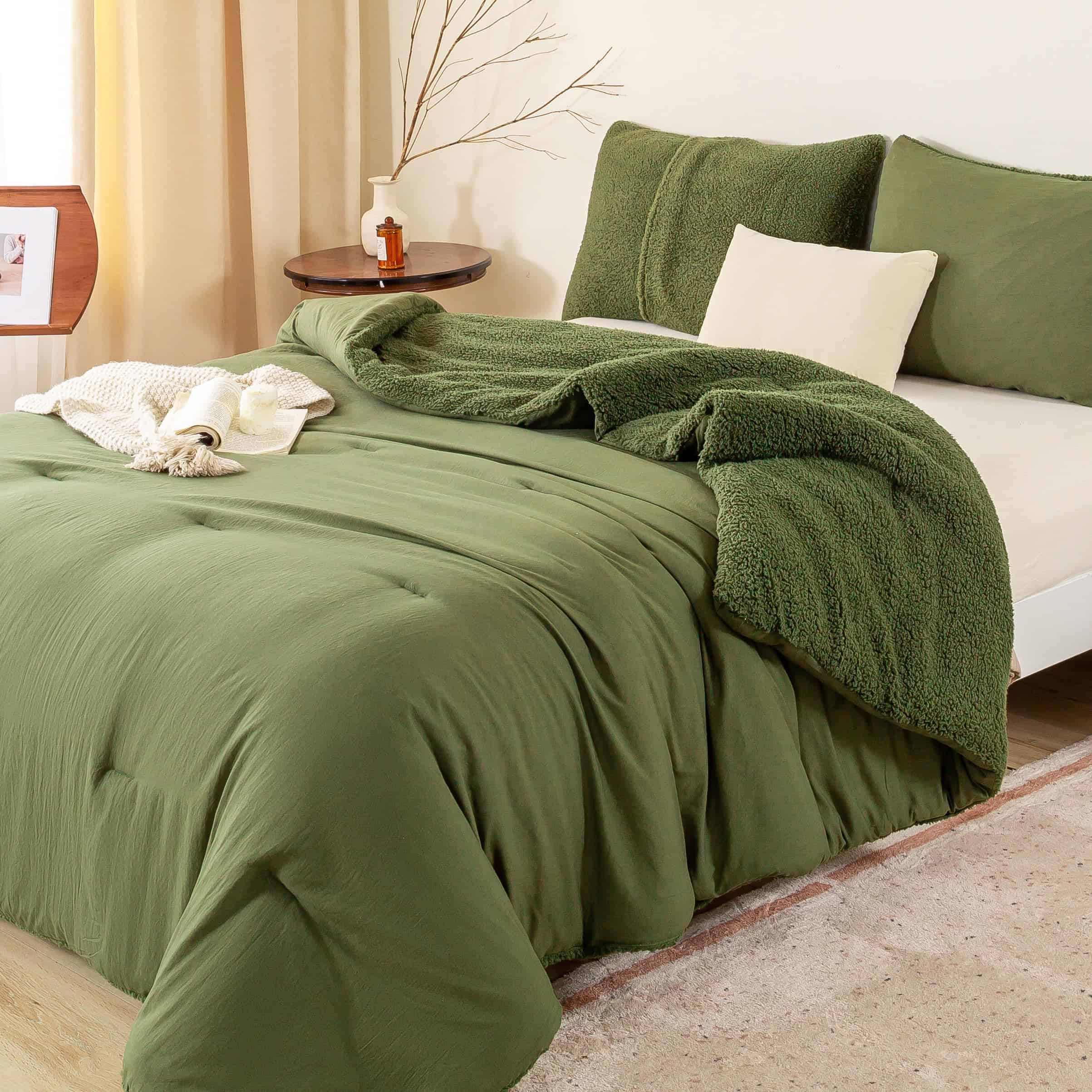 Juego de Edredón BOHOPOPM de Sherpa Ultra Suave y Cálido