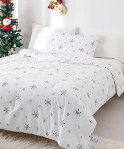 Edredón Blanco de Copos de Nieve de Navidad BOHOPOPM Tamaño