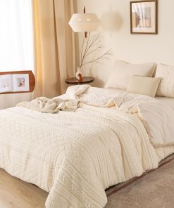 Juego de Edredón de Felpa 3D Jacquard Boho Sherpa Tamaño