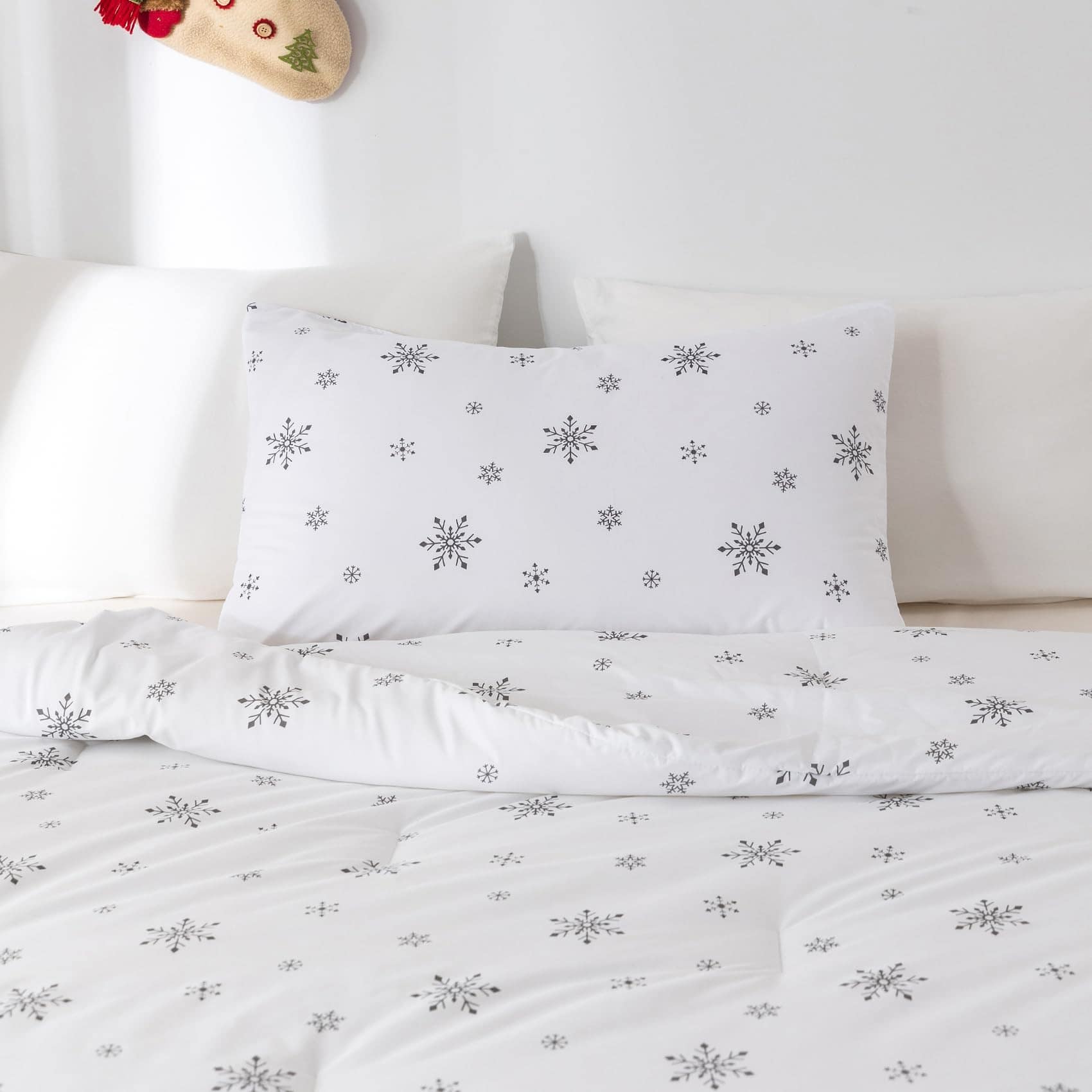 Edredón Blanco de Copos de Nieve de Navidad BOHOPOPM Tamaño - Imagen 4