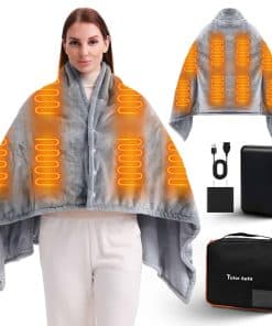 Manta térmica portátil, Chal térmico inalámbrico 20000mAh,