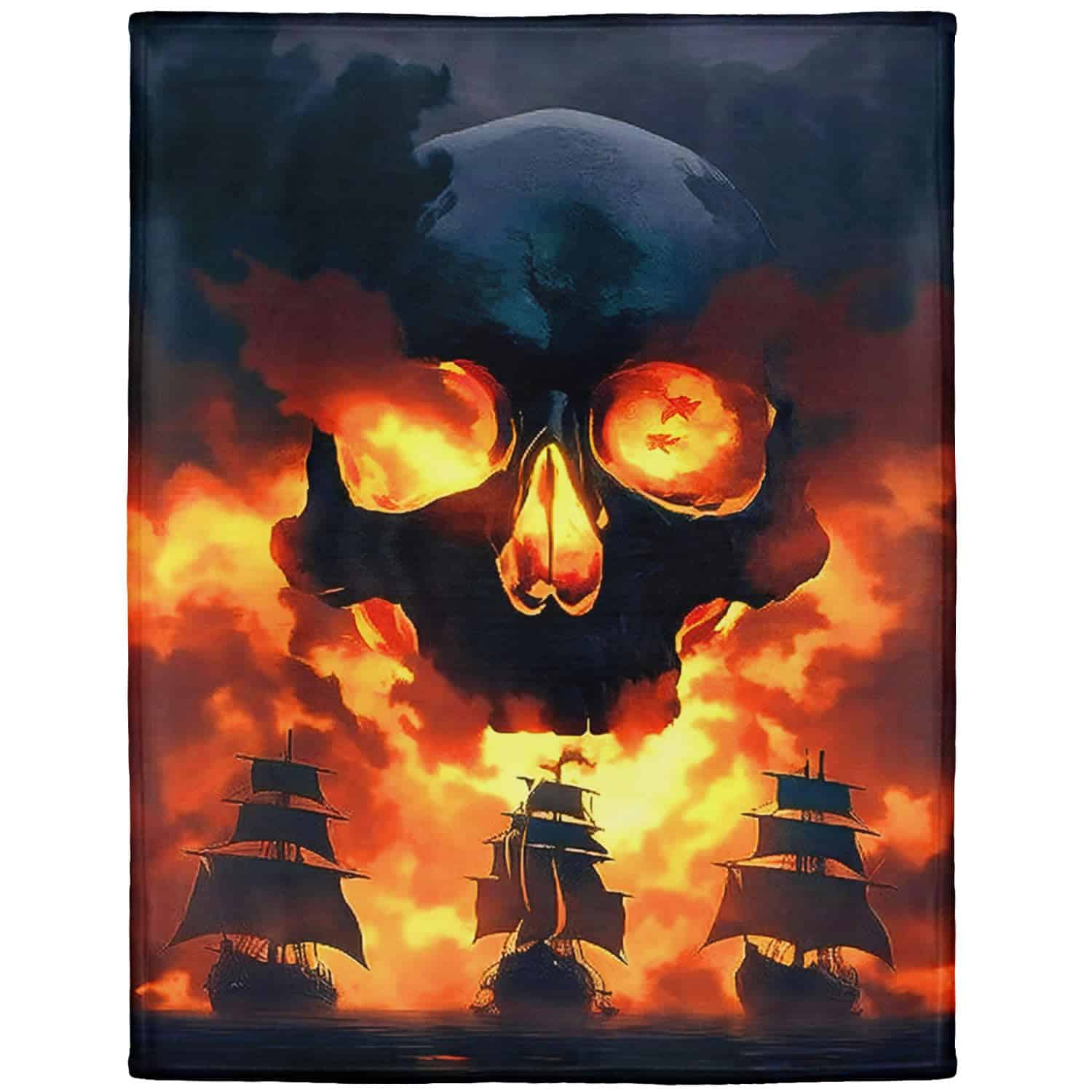 Manta Rstick Skull 60" x 80" Fuego Calavera Manta de