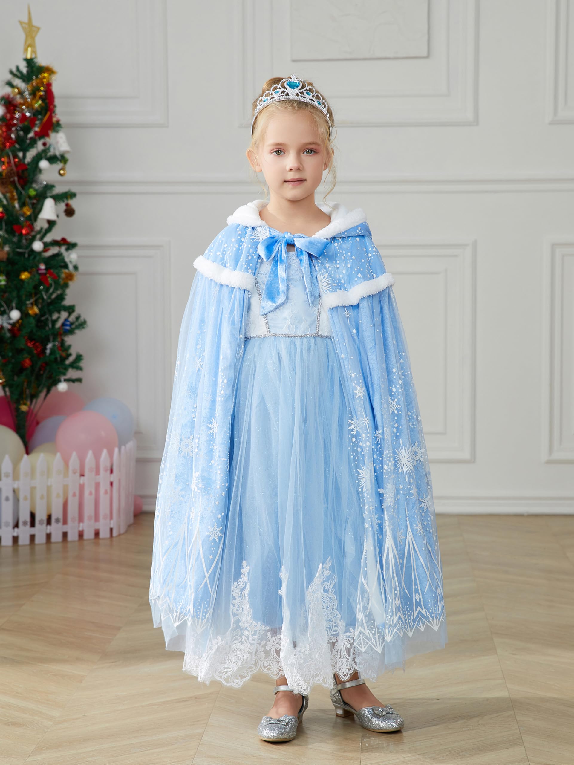 Capa de Princesa para Niñas PURFEEL para Elsa Disfraz con - Imagen 5