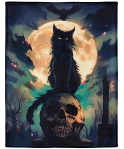 Manta Rstick Skull 60" x 80" Negra de Felpa Suave Ligera