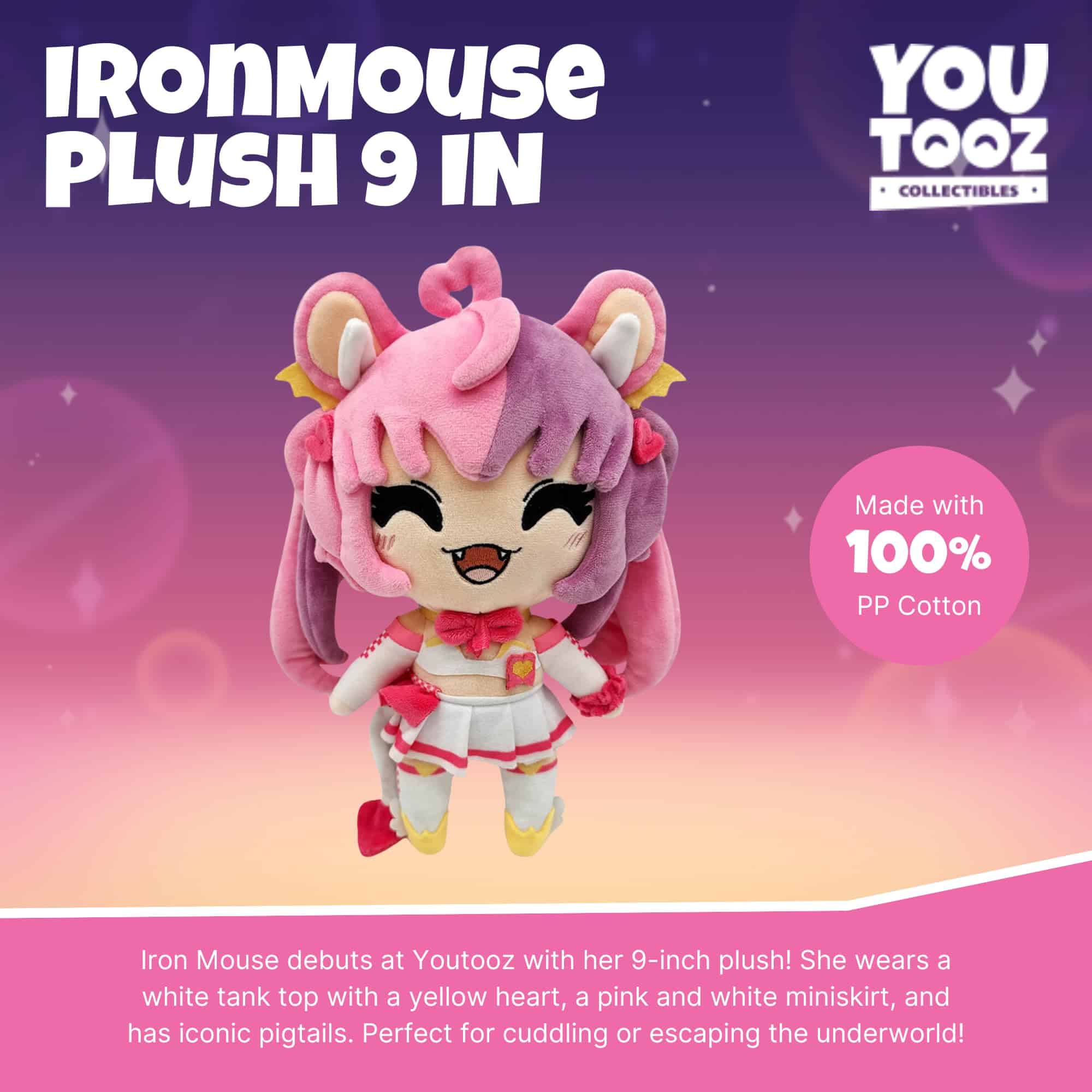 Youtooz Ironmouse 9" Peluche, Peluche de Ironmouse, - Imagen 6